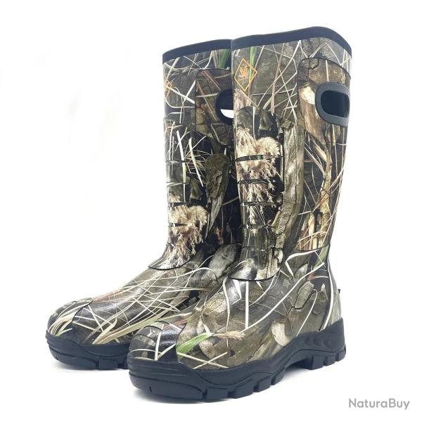 Bottes camo roseaux caoutchouc Thinsulate avec poign�es