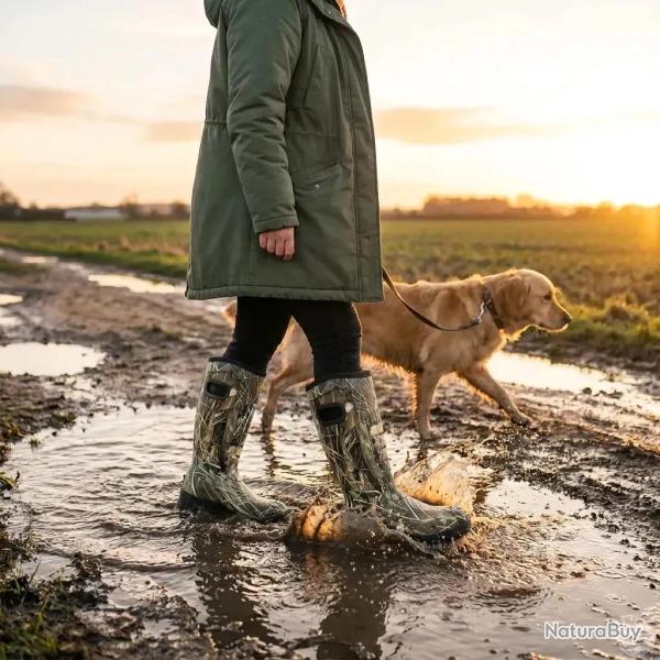 Bottes camo roseaux caoutchouc Thinsulate avec poign�es