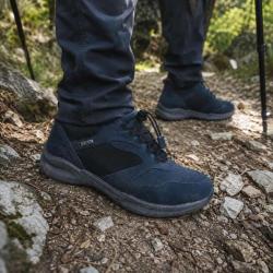 Baskets Duru cuir bleu marine imperm&eacute;ables fermeture &eacute;lastique