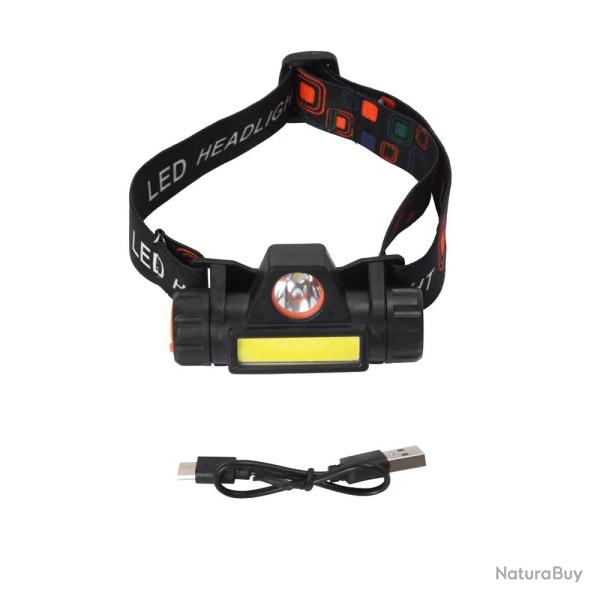 Lampe frontale 2 en 1 LED rechargeable �tanche randonn�e