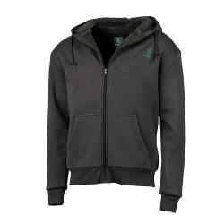 Sweat &agrave; capuche zipp&eacute; vert Treeland polaire 100 polyester