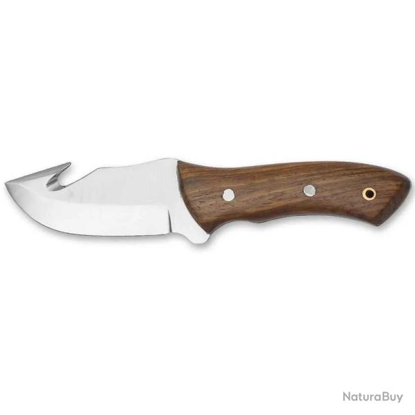 Couteau � d�pecer 17cm lame acier inox manche bois �tui cuir