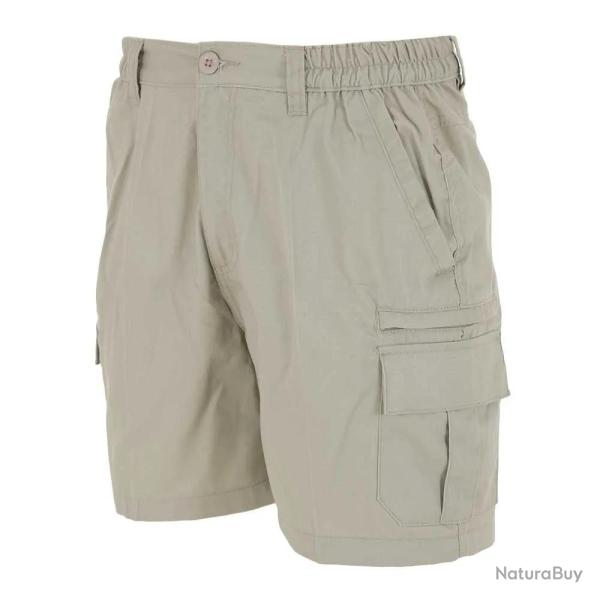 Short Valley beige 65 polyester 35 coton cargo multi poches