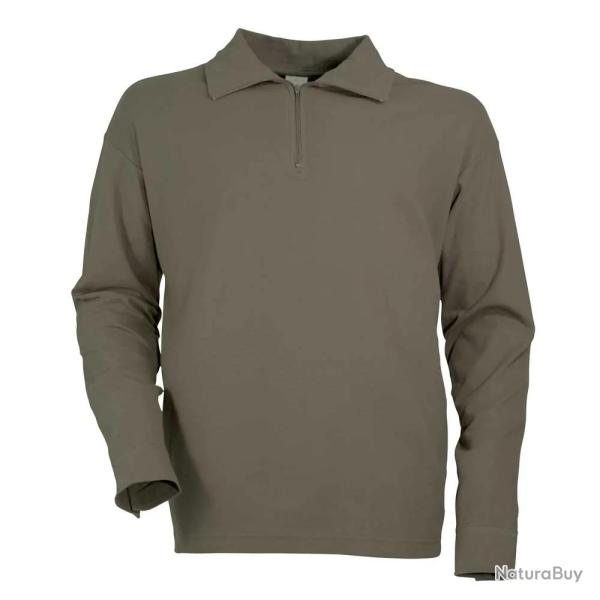 Chemise F1 coton kaki 240g m2 col zipp� poignets boutonn�s