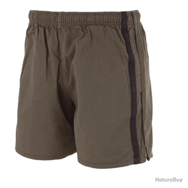 Short Flottant Kaki Noir 100 Coton 3 Poches Taille �lastique