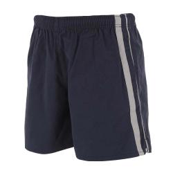 Short Flottant marine gris 100 coton 3 poches taille &eacute;lastique