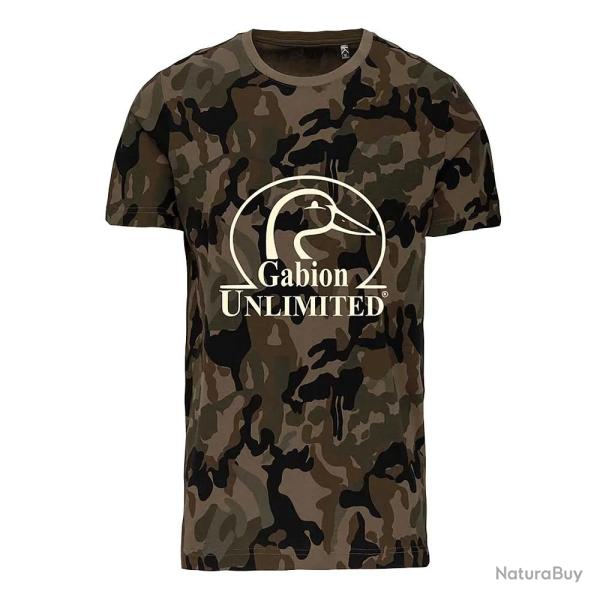 T shirt camo Woodland 100 coton 145g coupe droite