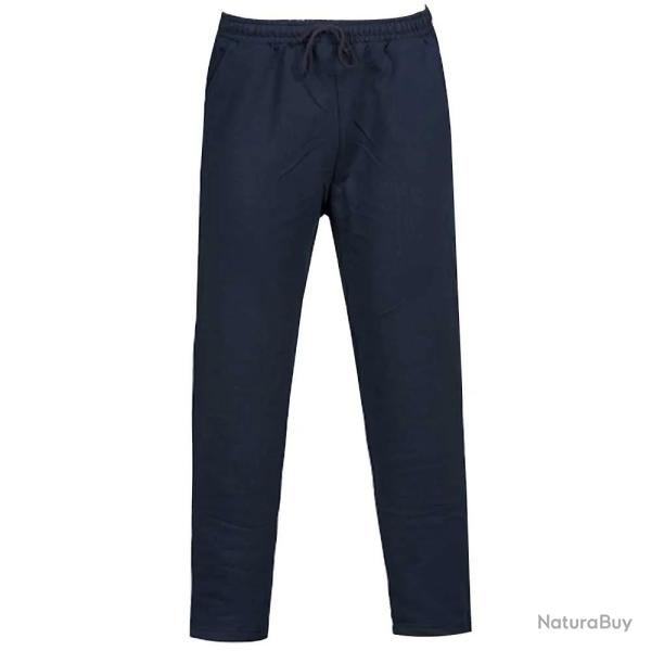 Jogging pantalon molleton marine coton polyester 3 poches