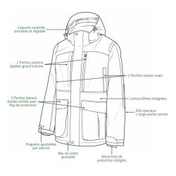 Veste STAGUNT Northgame capuche amovible gilet fluo