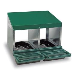 Pondoir poule pro en t&ocirc;le galvanis&eacute;e 2 nids