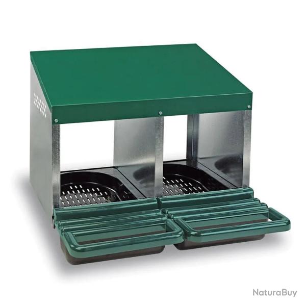 Pondoir poule pro en t�le galvanis�e 2 nids