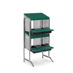 Pondoir poule pro en t&ocirc;le galvanis&eacute;e vertical 4 nids