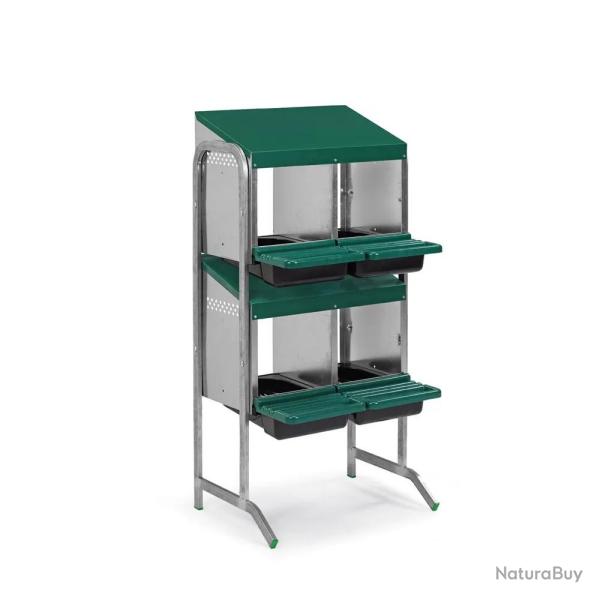 Pondoir poule pro en t�le galvanis�e vertical 4 nids