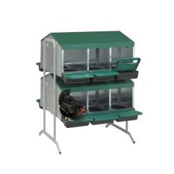 Pondoir poule pro vertical galvanis&eacute;e vertical 12 nids