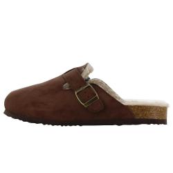 Sabots fermés fourrés marron nubuck fourrure synthétique 41