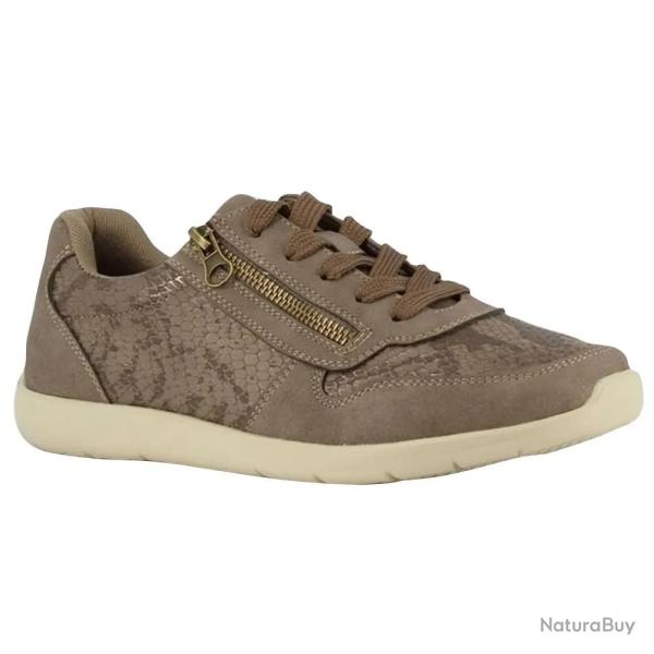Baskets beige � lacets et zip lat�ral du 37 au 41