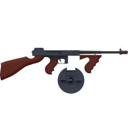 Mitraillette Gangster Enfant M&eacute;tal Crosse Bois Style 1930