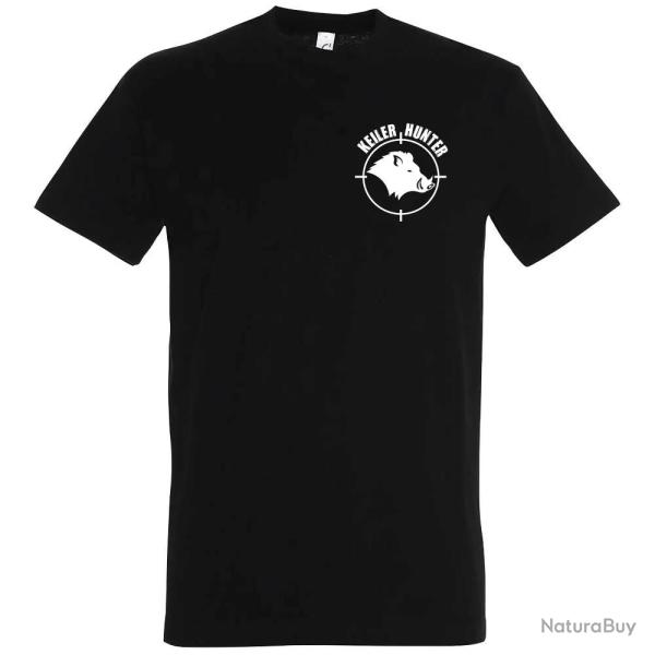 T Shirt Keiler Hunter noir 100 coton manches courtes logo 1