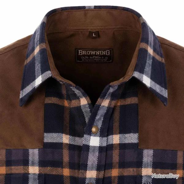 Chemise Browning Francis Bleu Coton Chasse Classique