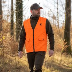 Gilet s&eacute;curit&eacute; Browning orange haute visibilit&eacute; EPI