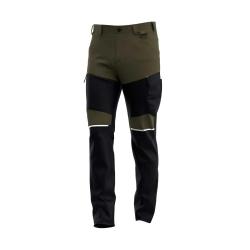 Pack 2 Pantalons Travail Oak Kaki/Noir Extensible 4 Sens 48