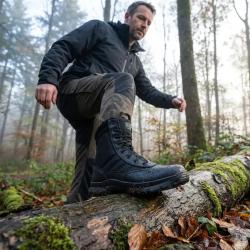 Chaussures Tactic travail mi hautes noir antid&eacute;rapantes cuir