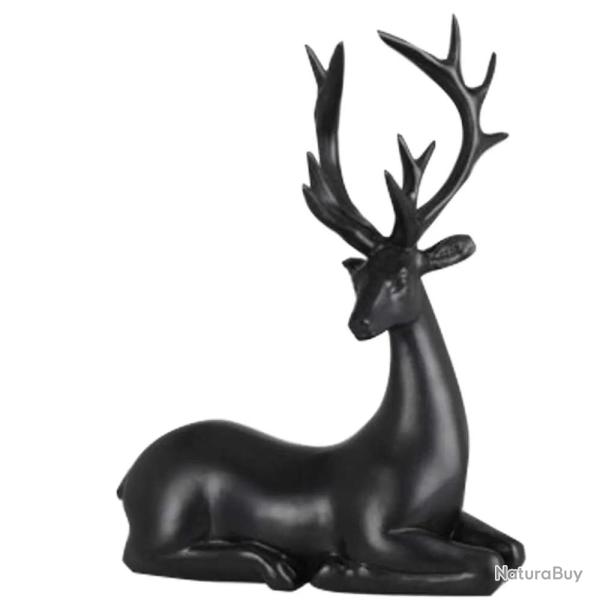 Renne couch� noir 20cm - 16x6,5x20,5cm - D�coration No�l