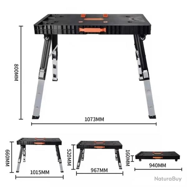 �tabli 5 en 1 multifonction atelier bricolage DIY compact