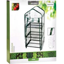 Serre 3 &eacute;tag&egrave;res 50x45x105cm mini-serre jardin plastique