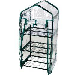Serre 3 &eacute;tag&egrave;res 50x45x105cm mini-serre jardin plastique Progarden