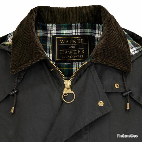 Manteau long Walker and Hawkes Waxstock Vert