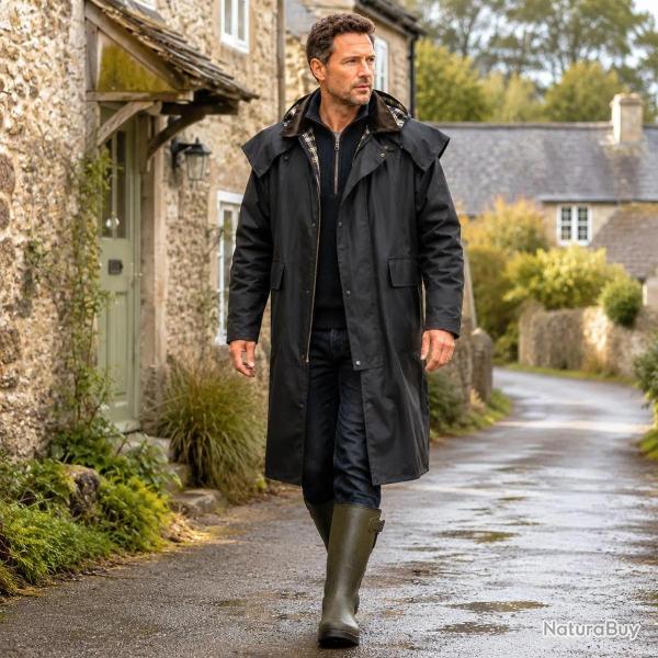 Manteau long Walker and Hawkes Waxstock Vert