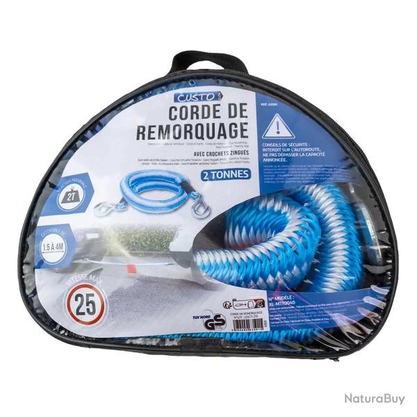 Corde de remorquage 2T extensible 1,5-4m avec crochets zingu�s
