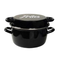 Friteuse couvercle &eacute;mail+ panier &Oslash;26cm- Compatible tous syst&egrave;me de cuisson