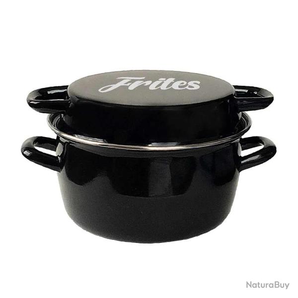 Friteuse couvercle �mail+ panier �26cm- Compatible tous syst�me de cuisson