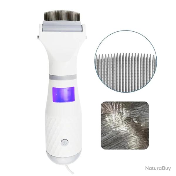Peigne �lectrique anti-poux autonomie 4-6h LED 3 niveaux silencieux