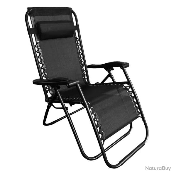 Fauteuil relax acier 176x67x110cm dossier 5 positions