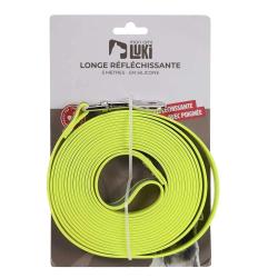 Longe r&eacute;fl&eacute;chissante silicone jaune fluo 5m x 2cm