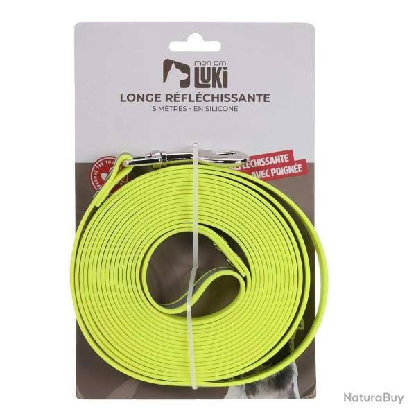 Longe r�fl�chissante silicone jaune fluo 5m x 2cm