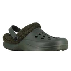 Sabots plastique fourrés kaki - Chaussures confort hiver 41