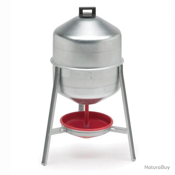 Abreuvoir poules et volailles m�tal galvanis� 30 L sur pieds