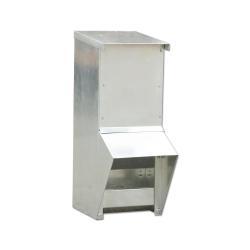 Lot de 10 Mangeoires &agrave; tr&eacute;mie m&eacute;tal galvanis&eacute;e 7kg