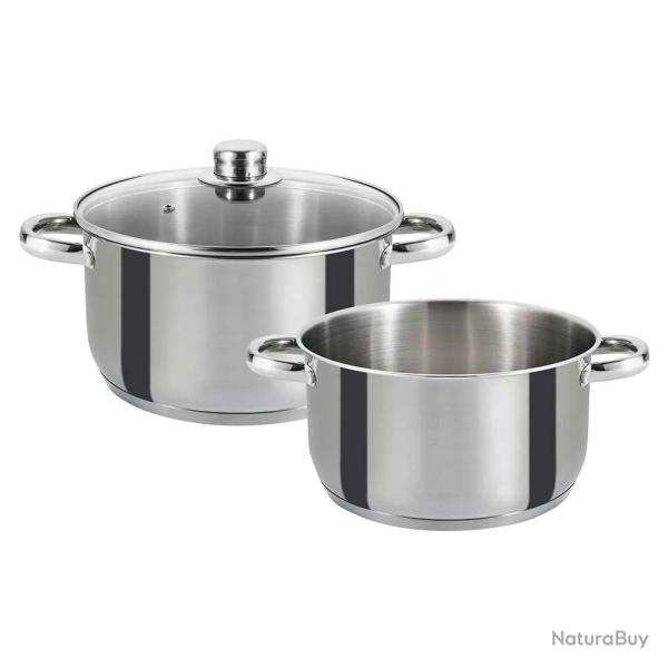 Faitout Marmite Couvercle �24cm Acier Inox Tous Feux