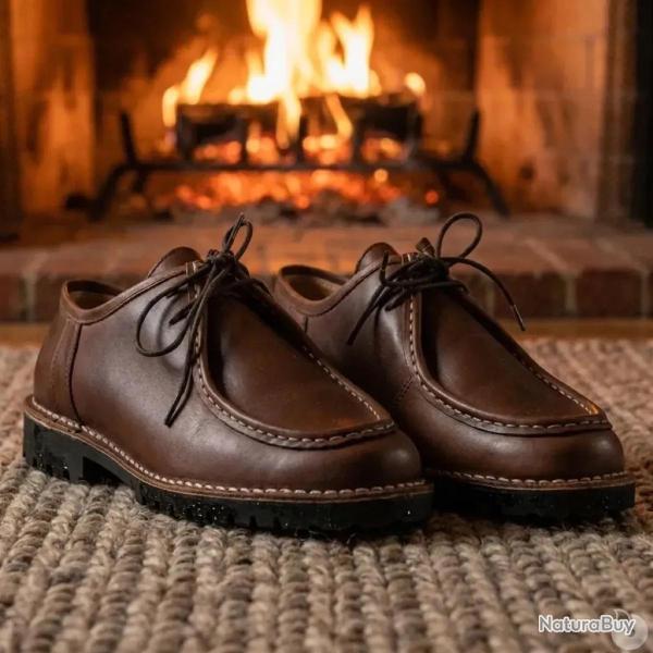 Chaussures Maquignon cuir marron semelle caoutchouc � 46