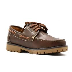 Chaussures bateau semelle crant&eacute;e synth&eacute;tique marron 40 &agrave; 46 40