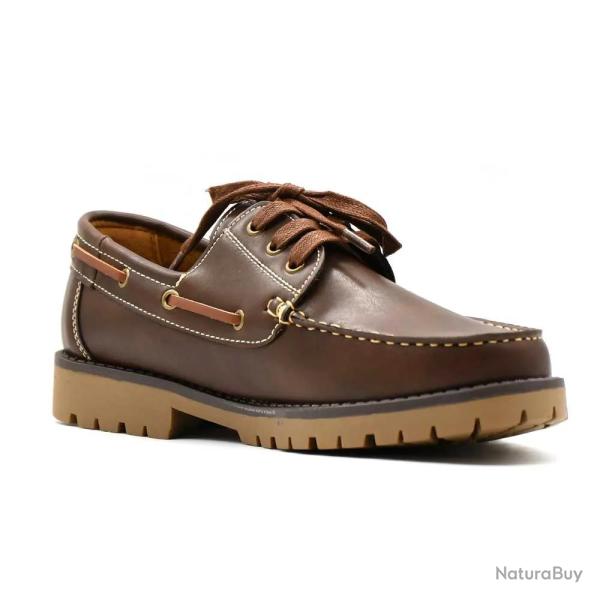 Chaussures bateau semelle crant�e synth�tique marron 40 � 46 40
