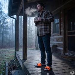 Sandales claquettes Browning Buckmark noir orange &agrave; 47