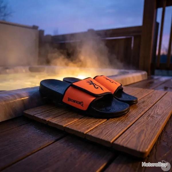 Sandales claquettes Browning Buckmark noir orange 41 � 47