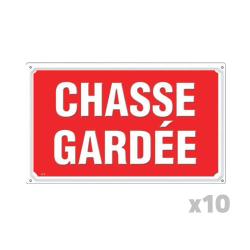 Lot de 10 Panneaux CHASSE GARD&Eacute;E Akilux 26 X 20 cm