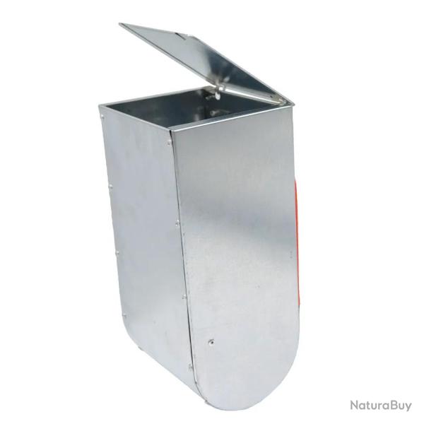 Lot de 10 Mangeoires trmie acier galva 1 compartiment 25x12x11cm